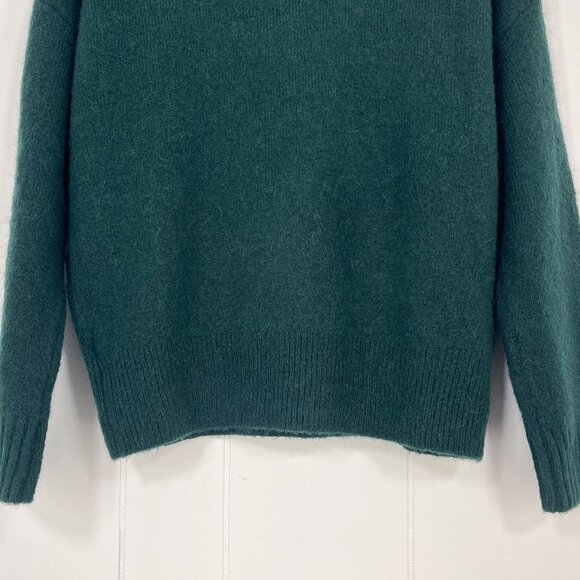 Madewell Mock Neck Sweater Crop Wool Alpaca Blend Dillon Cozy Size XS Dark Green - Picture 8 of 16